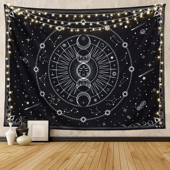 Tarot Card Tapestry Aesthetic Vintage Astrology Tapestry Wall Hanging Home Decor - Picture 6 of 7
